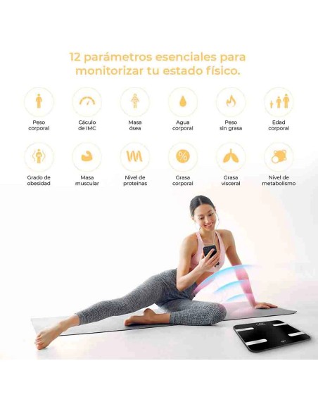 Bascula Fitness GRUNKEL FITBLUE300 Control con APP