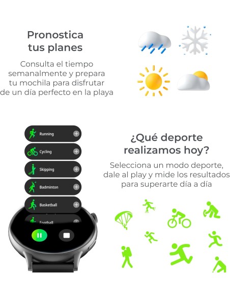 Smartwatch KSIX Core 2 Amoled Negro